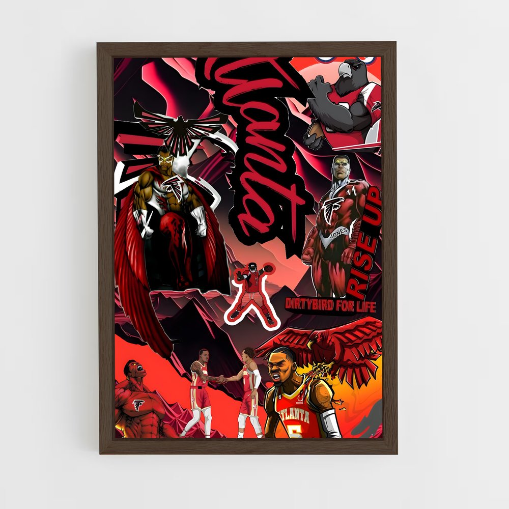 Poster Hawks en Action – affiche Basketball (vue 5)